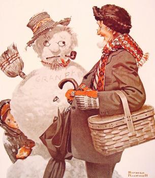 諾曼 洛尅威爾 Grandfather and Snowman 諾曼 洛尅威爾 Grandfather and Snowman